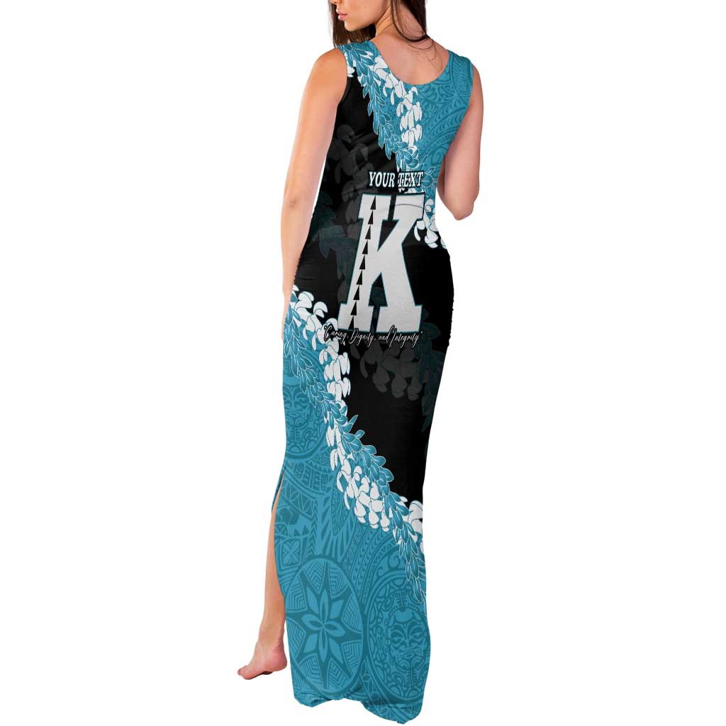 Personalized Kapolei Hawaii High School Tank Maxi Dress Puakenikeni Lei Hawaiian Pattern - Polynesian Pride