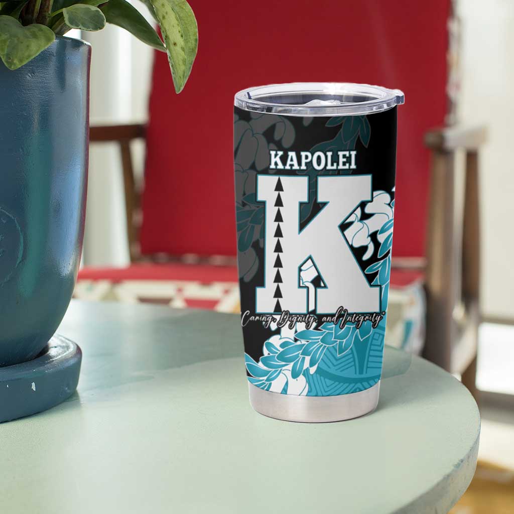 Personalized Kapolei Hawaii High School Tumbler Cup Puakenikeni Lei Hawaiian Pattern - Polynesian Pride