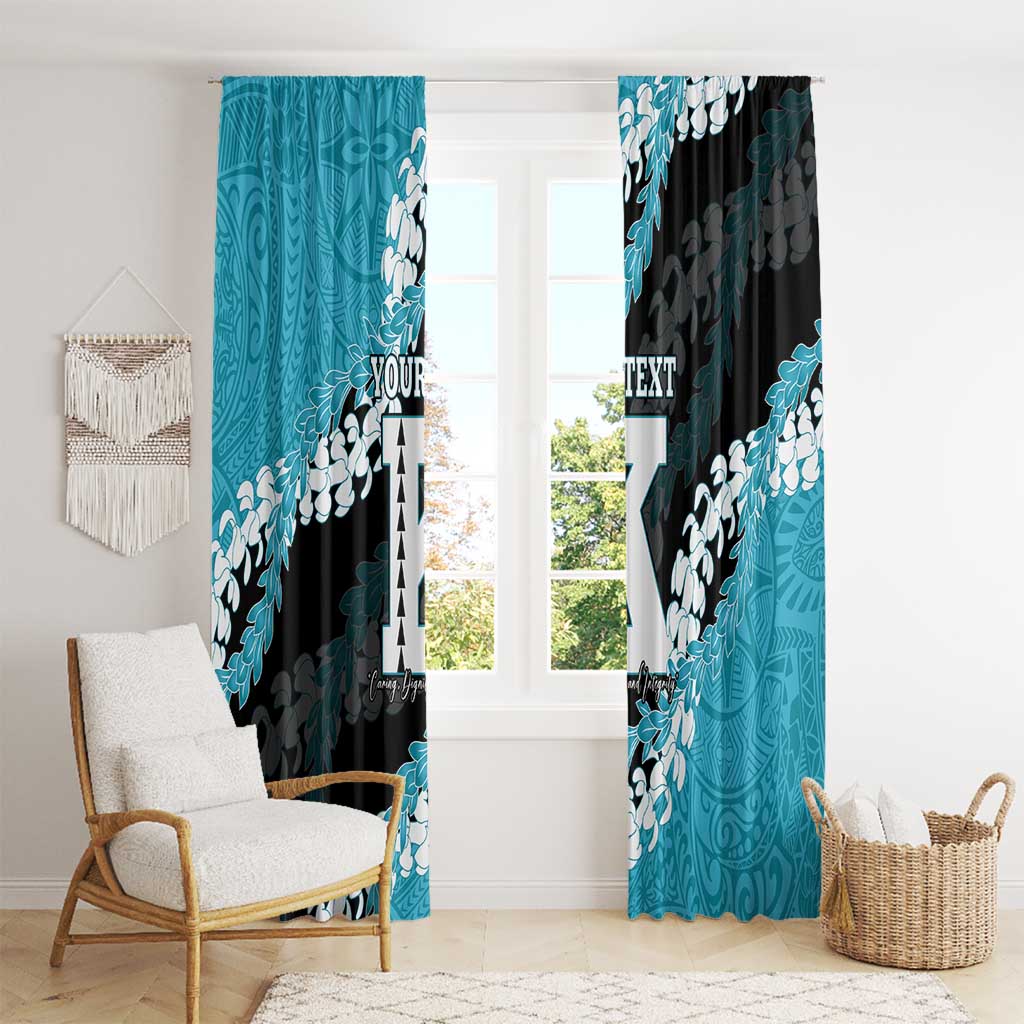 Personalized Kapolei Hawaii High School Window Curtain Puakenikeni Lei Hawaiian Pattern - Polynesian Pride