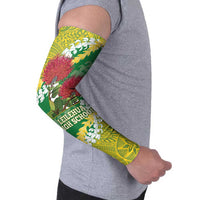 Personalized Leilehua Hawaii High School Arm Sleeves Puakenikeni Lei Hawaiian Pattern - Polynesian Pride