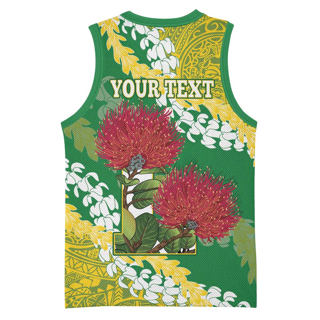 Personalized Leilehua Hawaii High School Basketball Jersey Puakenikeni Lei Hawaiian Pattern - Polynesian Pride