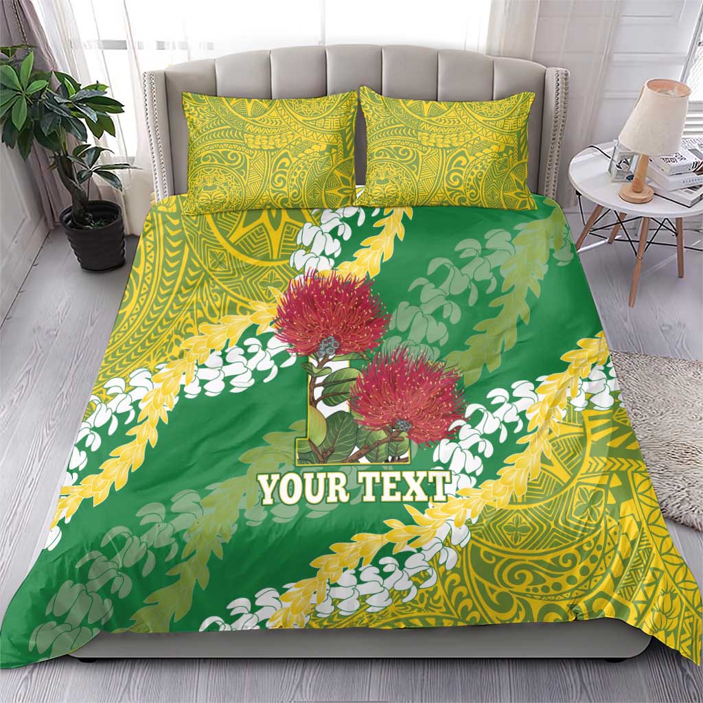 Personalized Leilehua Hawaii High School Bedding Set Puakenikeni Lei Hawaiian Pattern - Polynesian Pride