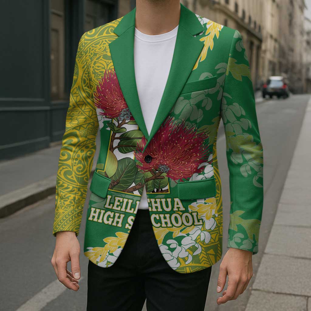 Personalized Leilehua Hawaii High School Blazer Puakenikeni Lei Hawaiian Pattern - Polynesian Pride