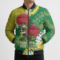Personalized Leilehua Hawaii High School Bomber Puffer Jacket Puakenikeni Lei Hawaiian Pattern - Polynesian Pride