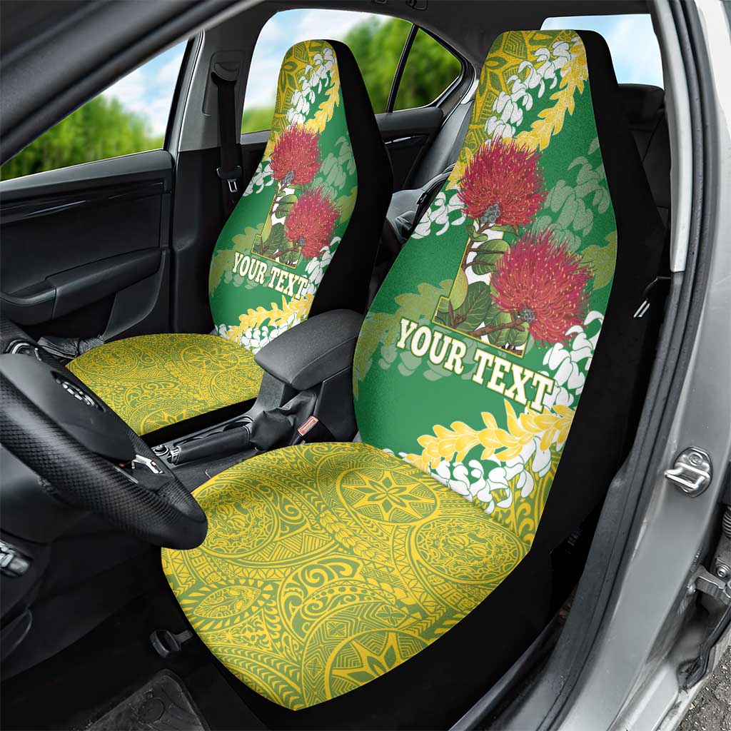 Personalized Leilehua Hawaii High School Car Seat Cover Puakenikeni Lei Hawaiian Pattern - Polynesian Pride