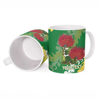 Personalized Leilehua Hawaii High School Ceramic Mug Puakenikeni Lei Hawaiian Pattern - Polynesian Pride