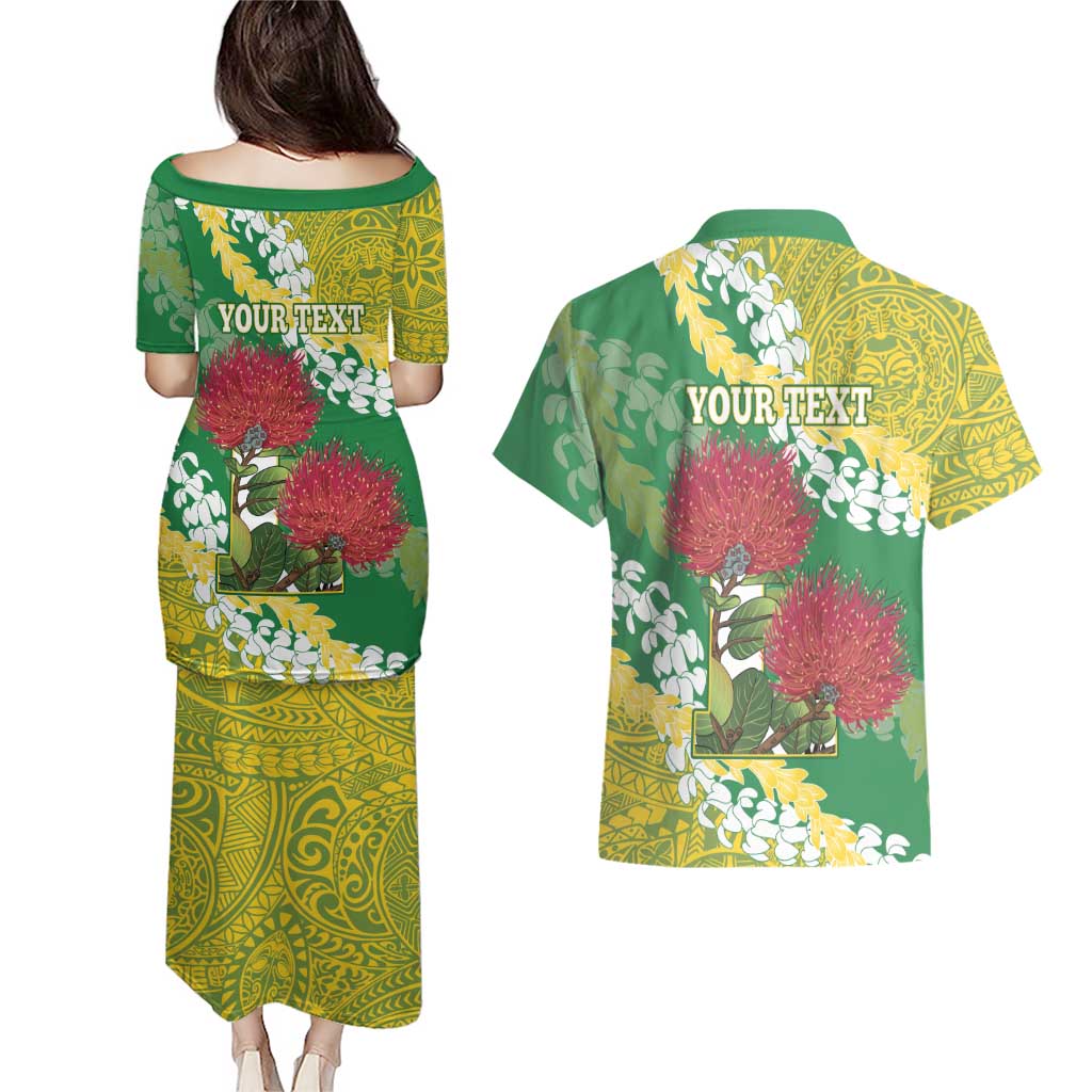 Personalized Leilehua Hawaii High School Couples Matching Puletasi and Hawaiian Shirt Puakenikeni Lei Hawaiian Pattern LT14 - Polynesian Pride