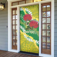 Personalized Leilehua Hawaii High School Door Cover Puakenikeni Lei Hawaiian Pattern - Polynesian Pride