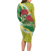 Personalized Leilehua Hawaii High School Family Matching Long Sleeve Bodycon Dress and Hawaiian Shirt Puakenikeni Lei Hawaiian Pattern - Polynesian Pride