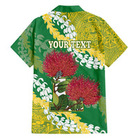 Personalized Leilehua Hawaii High School Family Matching Tank Maxi Dress and Hawaiian Shirt Puakenikeni Lei Hawaiian Pattern - Polynesian Pride