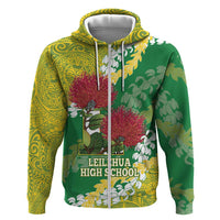 Personalized Leilehua Hawaii High School Hoodie Puakenikeni Lei Hawaiian Pattern - Polynesian Pride