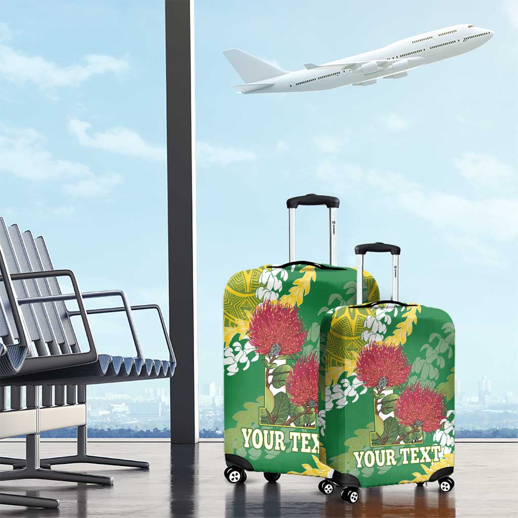 Personalized Leilehua Hawaii High School Luggage Cover Puakenikeni Lei Hawaiian Pattern - Polynesian Pride