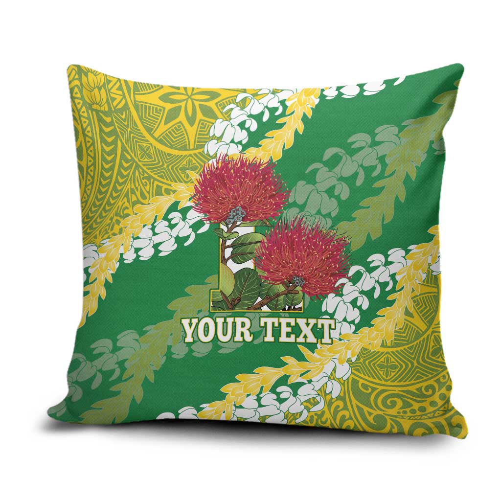 Personalized Leilehua Hawaii High School Pillow Cover Puakenikeni Lei Hawaiian Pattern - Polynesian Pride