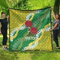 Personalized Leilehua Hawaii High School Quilt Puakenikeni Lei Hawaiian Pattern - Polynesian Pride