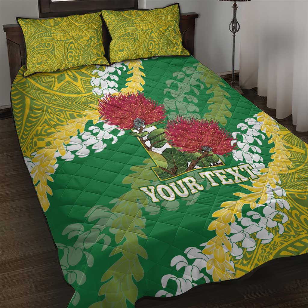 Personalized Leilehua Hawaii High School Quilt Bed Set Puakenikeni Lei Hawaiian Pattern - Polynesian Pride