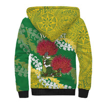 Personalized Leilehua Hawaii High School Sherpa Hoodie Puakenikeni Lei Hawaiian Pattern - Polynesian Pride