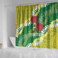 Personalized Leilehua Hawaii High School Shower Curtain Puakenikeni Lei Hawaiian Pattern - Polynesian Pride