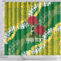 Personalized Leilehua Hawaii High School Shower Curtain Puakenikeni Lei Hawaiian Pattern - Polynesian Pride