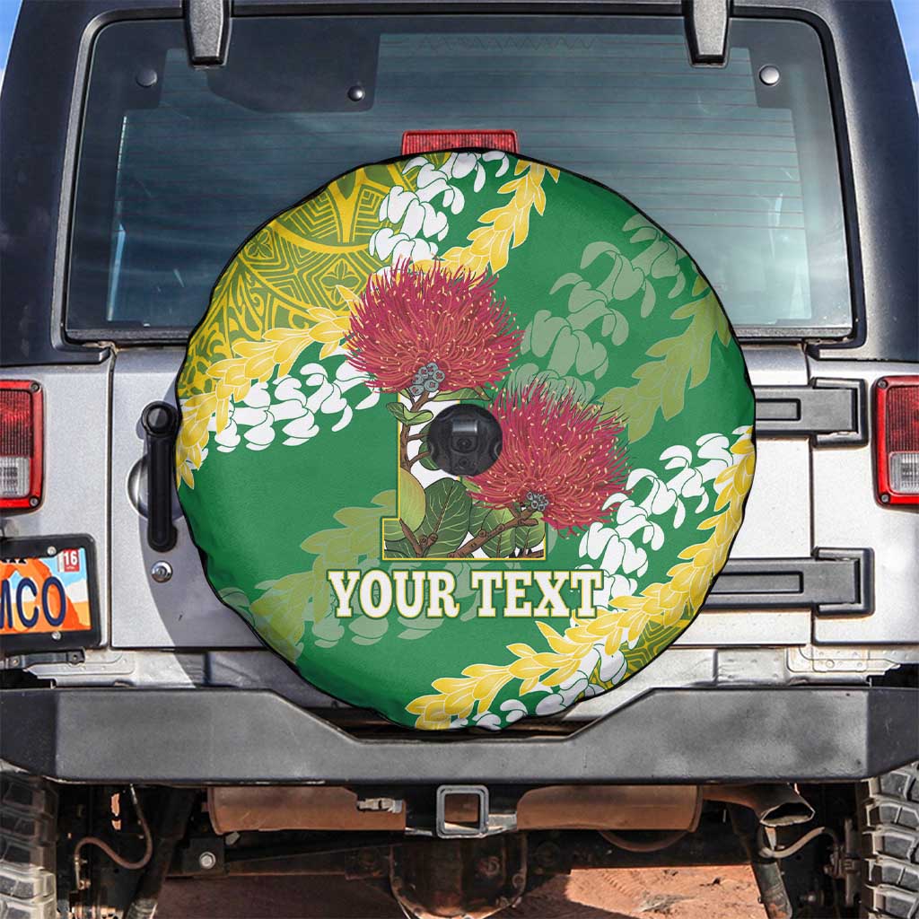 Personalized Leilehua Hawaii High School Spare Tire Cover Puakenikeni Lei Hawaiian Pattern - Polynesian Pride