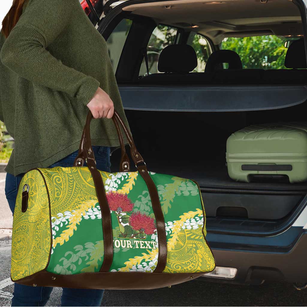 Personalized Leilehua Hawaii High School Travel Bag Puakenikeni Lei Hawaiian Pattern - Polynesian Pride