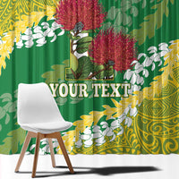 Personalized Leilehua Hawaii High School Window Curtain Puakenikeni Lei Hawaiian Pattern - Polynesian Pride