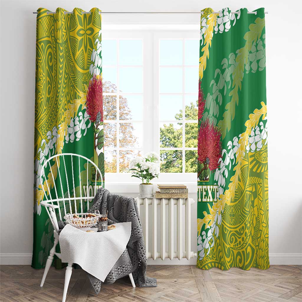 Personalized Leilehua Hawaii High School Window Curtain Puakenikeni Lei Hawaiian Pattern - Polynesian Pride