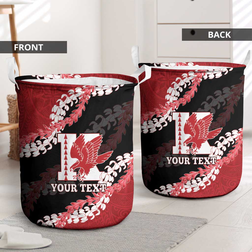 Personalized Kalani Hawaii High School Laundry Basket Puakenikeni Lei Hawaiian Pattern - Polynesian Pride