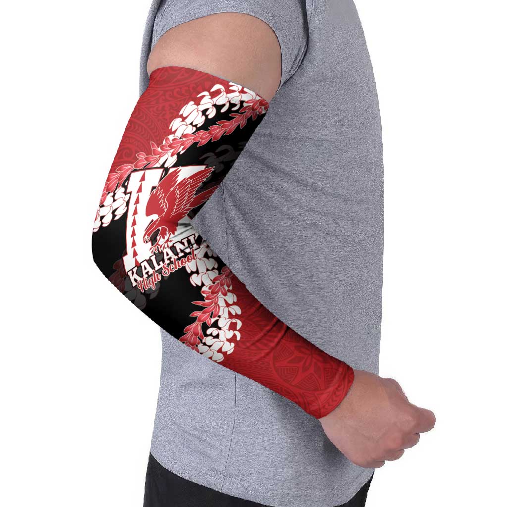 Personalized Kalani Hawaii High School Arm Sleeves Puakenikeni Lei Hawaiian Pattern - Polynesian Pride