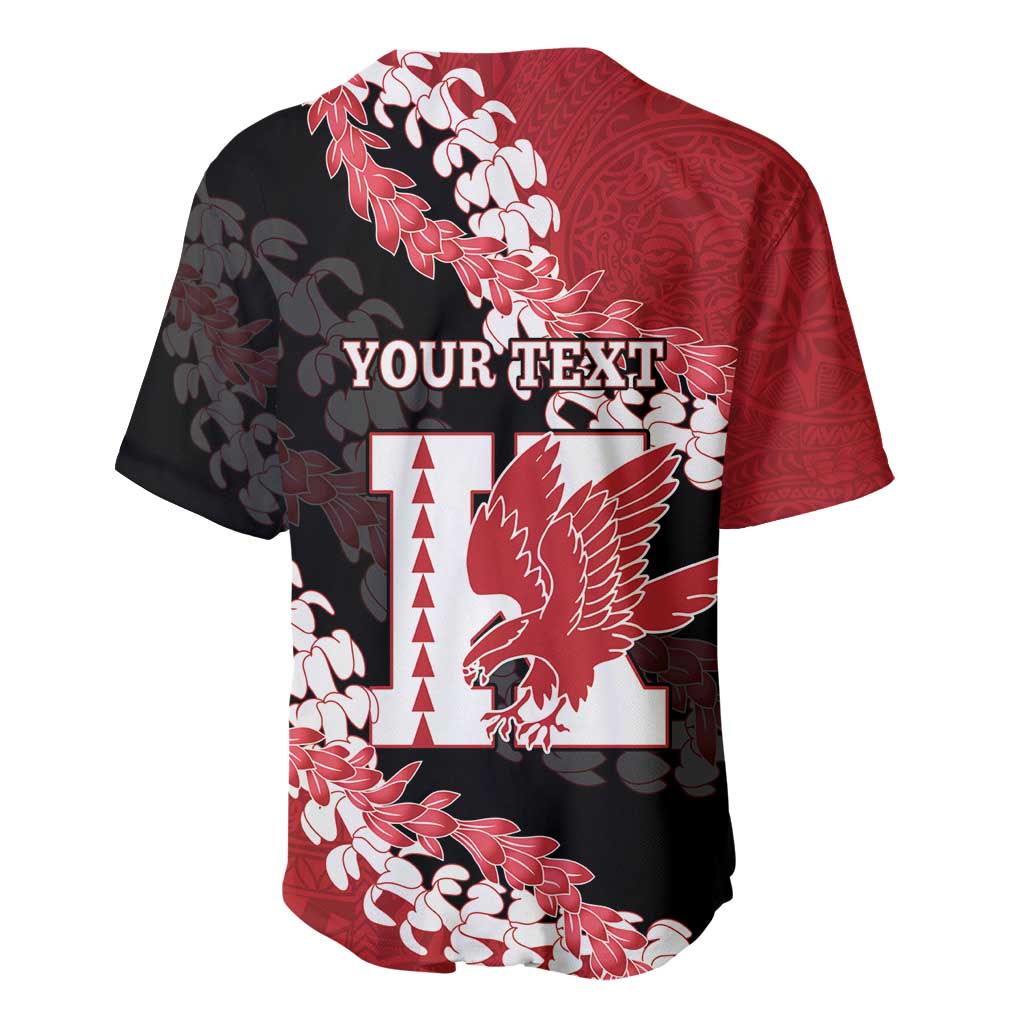 Personalized Kalani Hawaii High School Baseball Jersey Puakenikeni Lei Hawaiian Pattern - Polynesian Pride