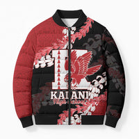 Personalized Kalani Hawaii High School Bomber Puffer Jacket Puakenikeni Lei Hawaiian Pattern - Polynesian Pride