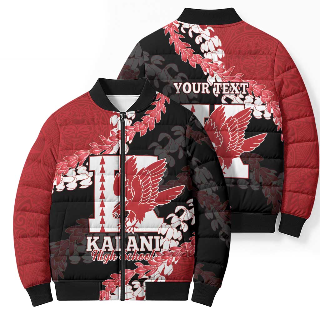 Personalized Kalani Hawaii High School Bomber Puffer Jacket Puakenikeni Lei Hawaiian Pattern - Polynesian Pride