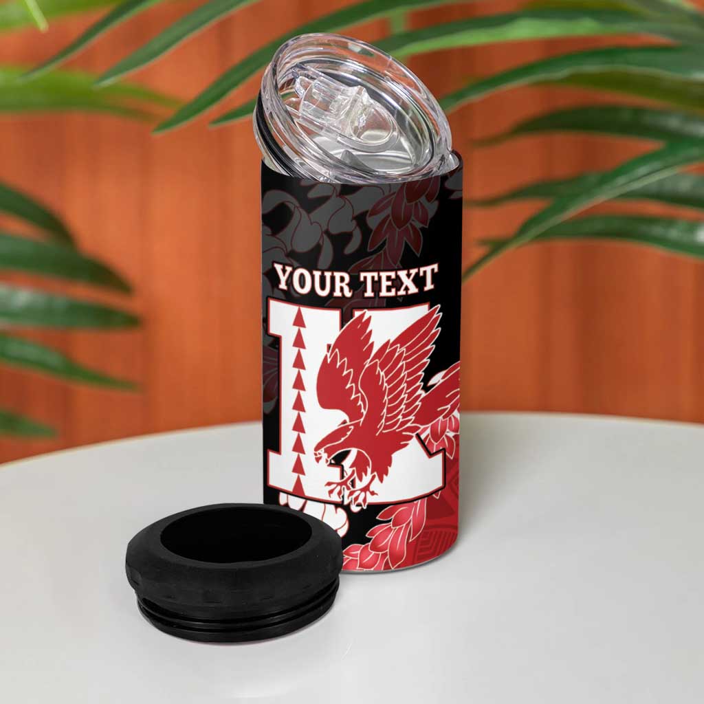 Personalized Kalani Hawaii High School 4 in 1 Can Cooler Tumbler Puakenikeni Lei Hawaiian Pattern - Polynesian Pride