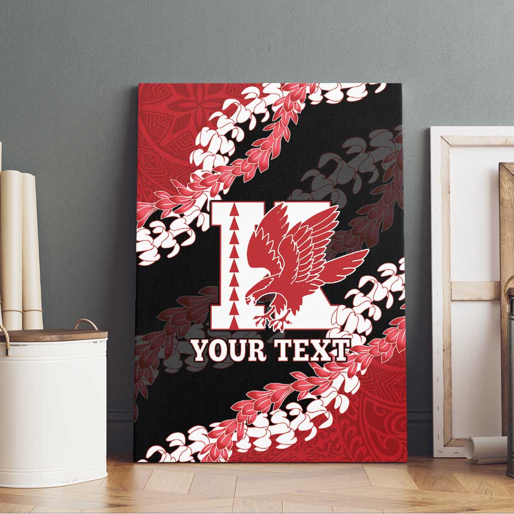 Personalized Kalani Hawaii High School Canvas Wall Art Puakenikeni Lei Hawaiian Pattern - Polynesian Pride