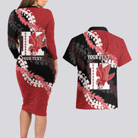 Personalized Kalani Hawaii High School Couples Matching Long Sleeve Bodycon Dress and Hawaiian Shirt Puakenikeni Lei Hawaiian Pattern - Polynesian Pride