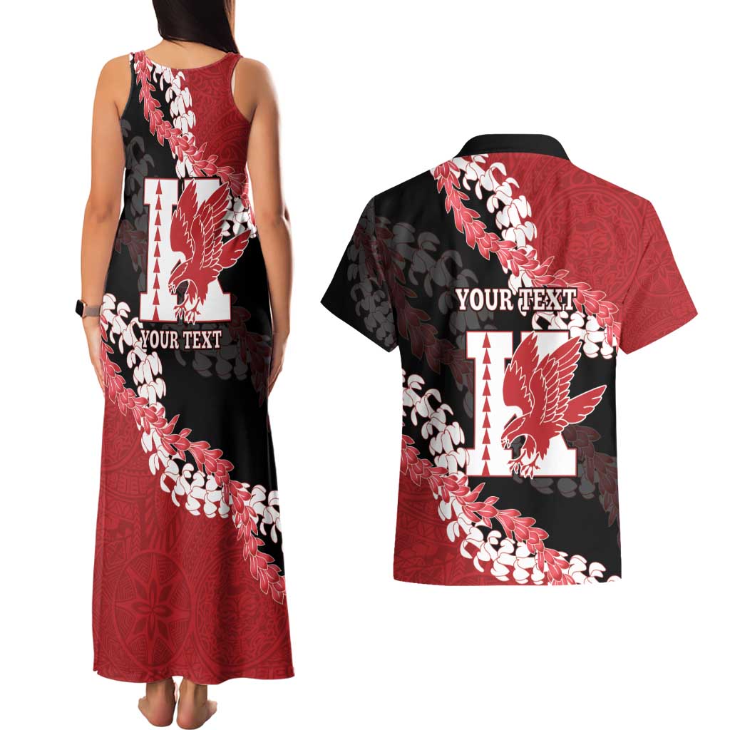 Personalized Kalani Hawaii High School Couples Matching Tank Maxi Dress and Hawaiian Shirt Puakenikeni Lei Hawaiian Pattern - Polynesian Pride