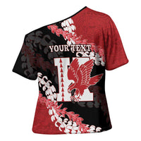 Personalized Kalani Hawaii High School Cross Shoulder Shirt Puakenikeni Lei Hawaiian Pattern - Polynesian Pride