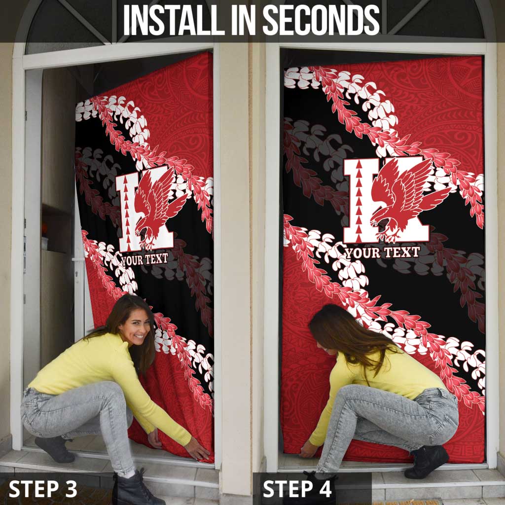 Personalized Kalani Hawaii High School Door Cover Puakenikeni Lei Hawaiian Pattern - Polynesian Pride
