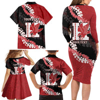 Personalized Kalani Hawaii High School Family Matching Long Sleeve Bodycon Dress and Hawaiian Shirt Puakenikeni Lei Hawaiian Pattern - Polynesian Pride