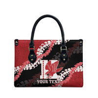 Personalized Kalani Hawaii High School Leather Bag Puakenikeni Lei Hawaiian Pattern - Polynesian Pride