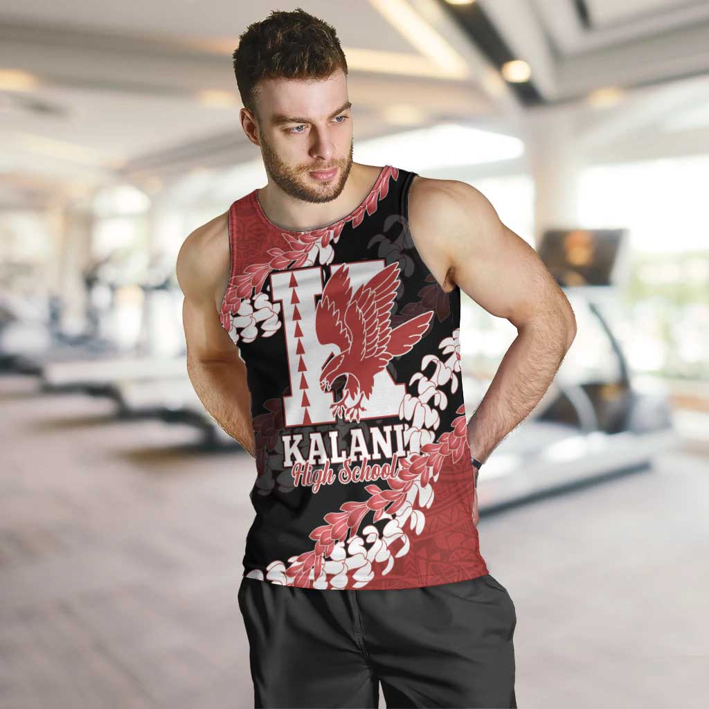 Personalized Kalani Hawaii High School Men Tank Top Puakenikeni Lei Hawaiian Pattern - Polynesian Pride