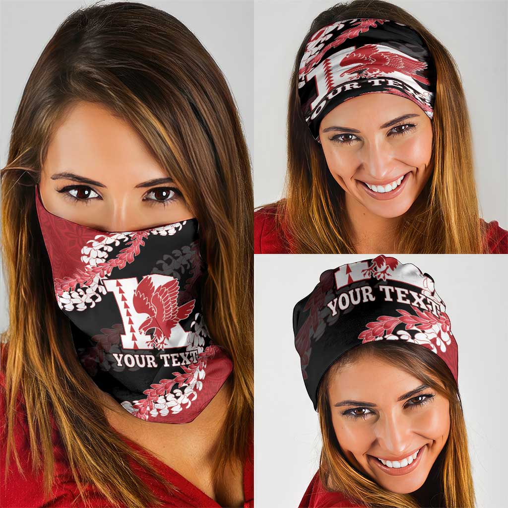 Personalized Kalani Hawaii High School Neck Gaiter Puakenikeni Lei Hawaiian Pattern - Polynesian Pride