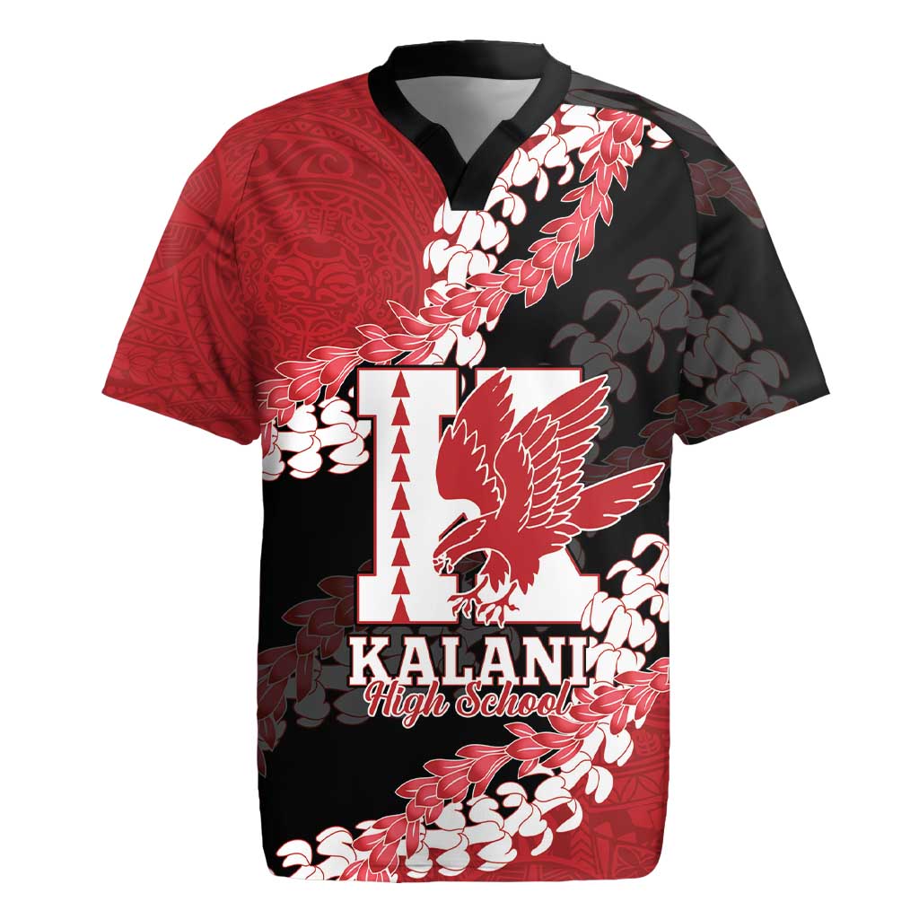 Personalized Kalani Hawaii High School Rugby Jersey Puakenikeni Lei Hawaiian Pattern - Polynesian Pride
