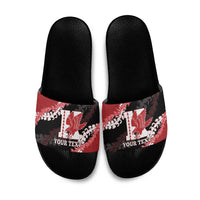 Personalized Kalani Hawaii High School Slide Sandals Puakenikeni Lei Hawaiian Pattern - Polynesian Pride
