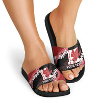 Personalized Kalani Hawaii High School Slide Sandals Puakenikeni Lei Hawaiian Pattern - Polynesian Pride