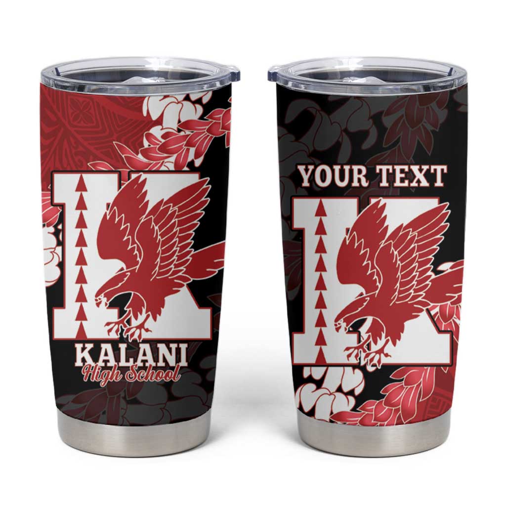 Personalized Kalani Hawaii High School Tumbler Cup Puakenikeni Lei Hawaiian Pattern - Polynesian Pride