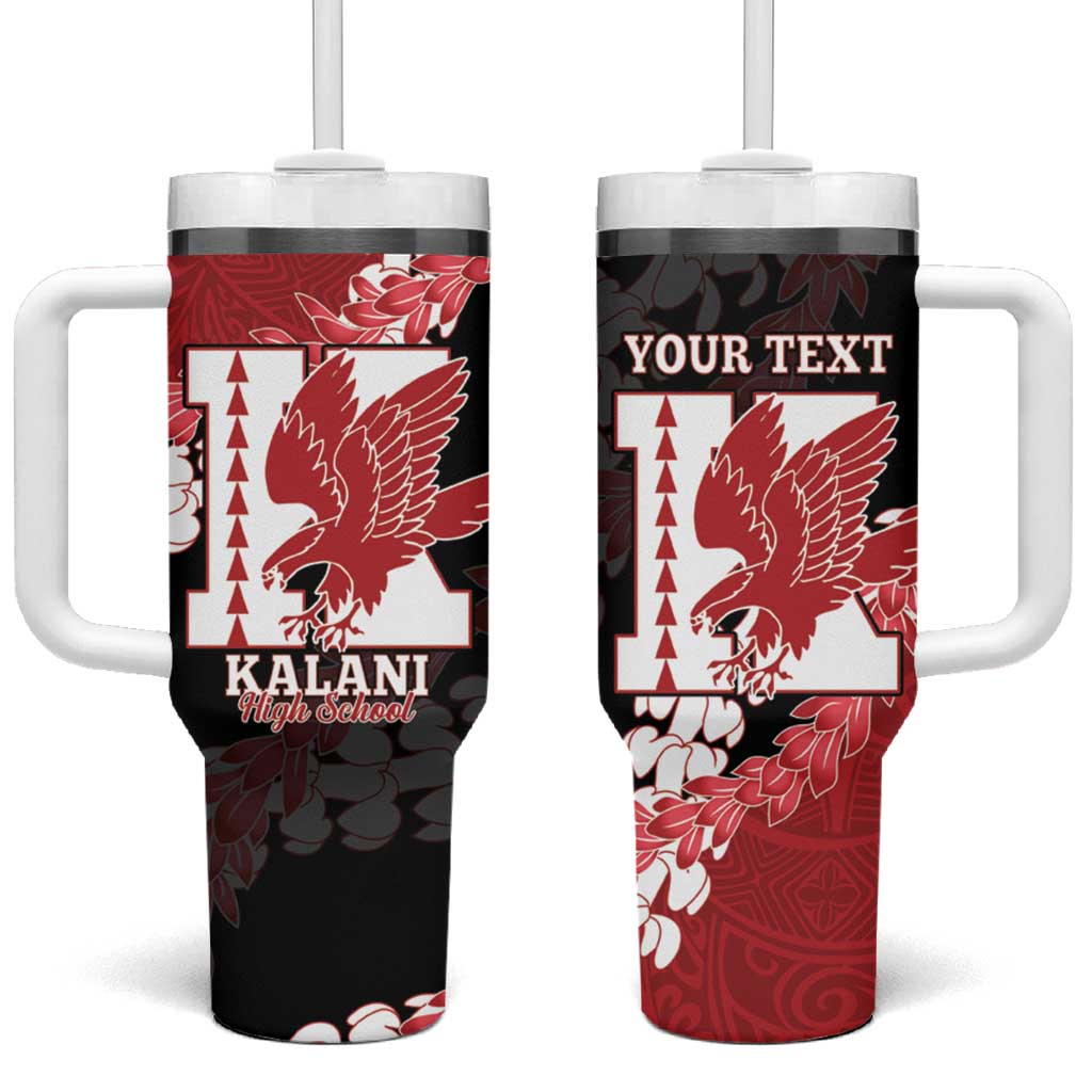 Personalized Kalani Hawaii High School Tumbler With Handle Puakenikeni Lei Hawaiian Pattern - Polynesian Pride