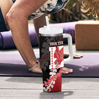 Personalized Kalani Hawaii High School Tumbler With Handle Puakenikeni Lei Hawaiian Pattern - Polynesian Pride