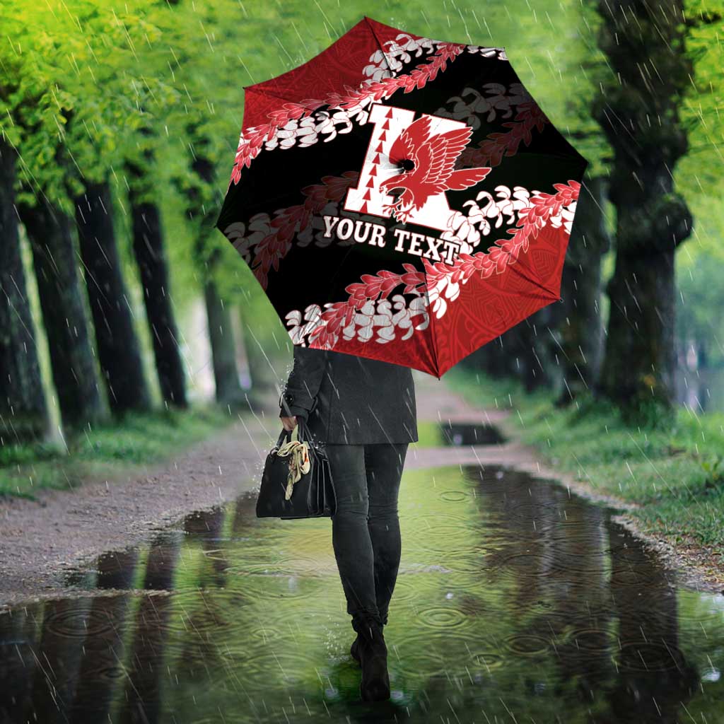 Personalized Kalani Hawaii High School Umbrella Puakenikeni Lei Hawaiian Pattern - Polynesian Pride