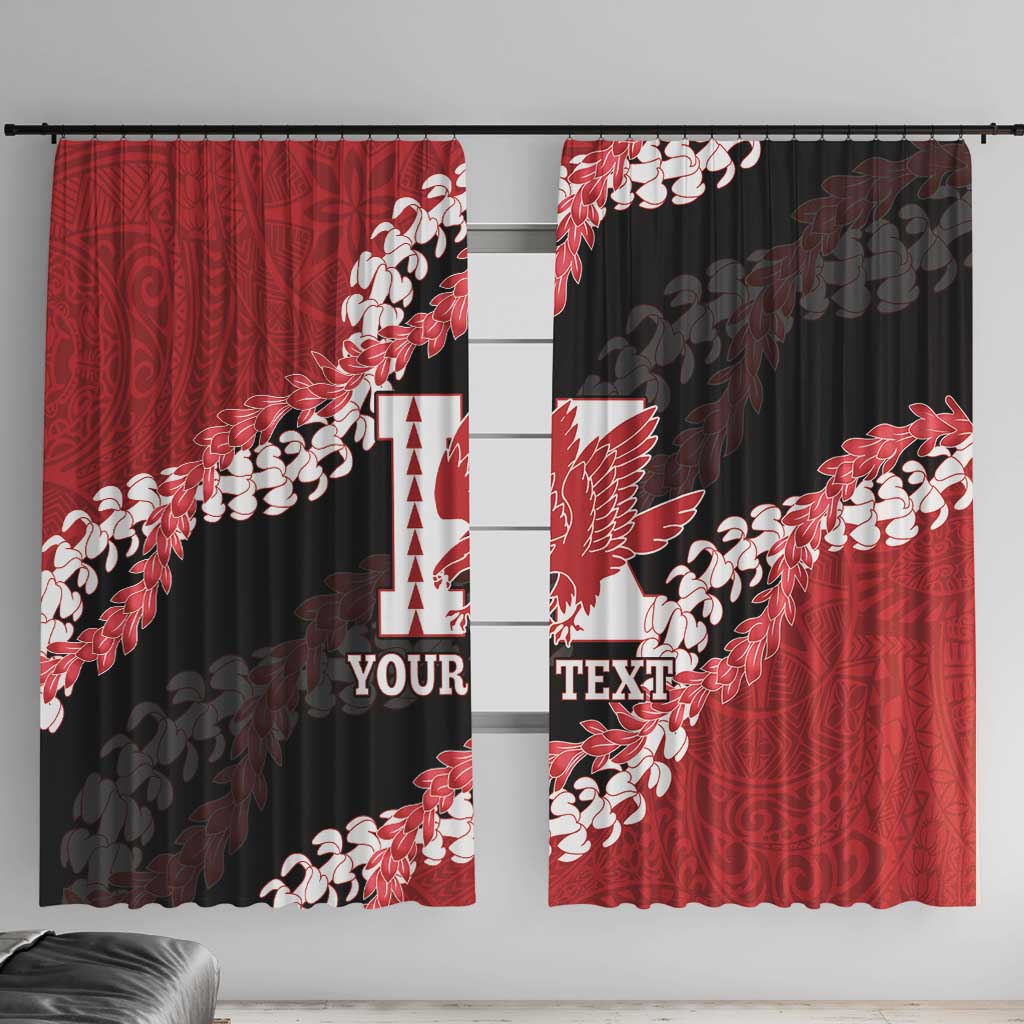 Personalized Kalani Hawaii High School Window Curtain Puakenikeni Lei Hawaiian Pattern - Polynesian Pride