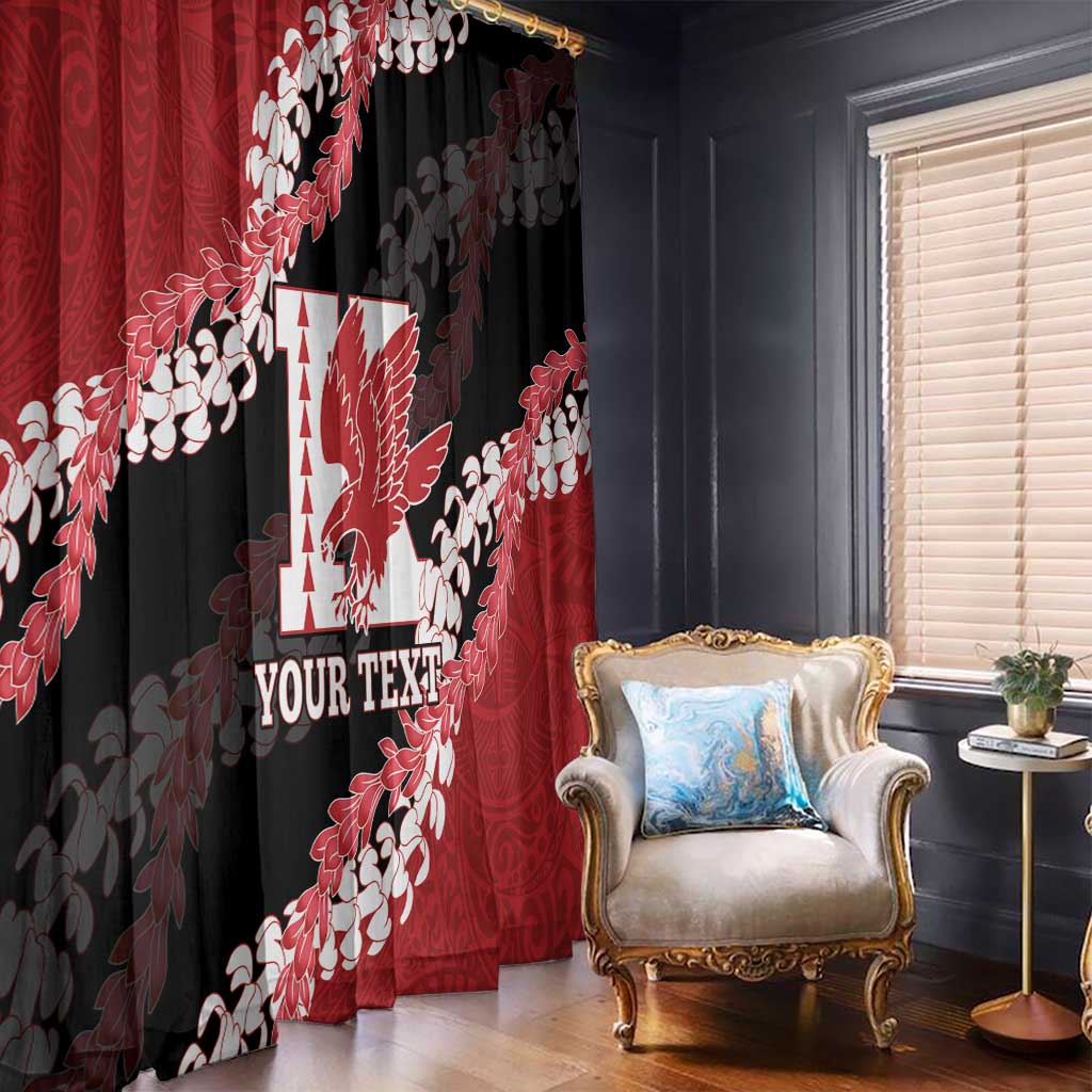 Personalized Kalani Hawaii High School Window Curtain Puakenikeni Lei Hawaiian Pattern - Polynesian Pride
